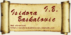 Isidora Baškalović vizit kartica